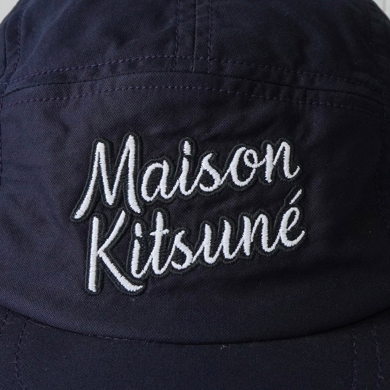 Maison Kitsune logo embroidered cap in navy