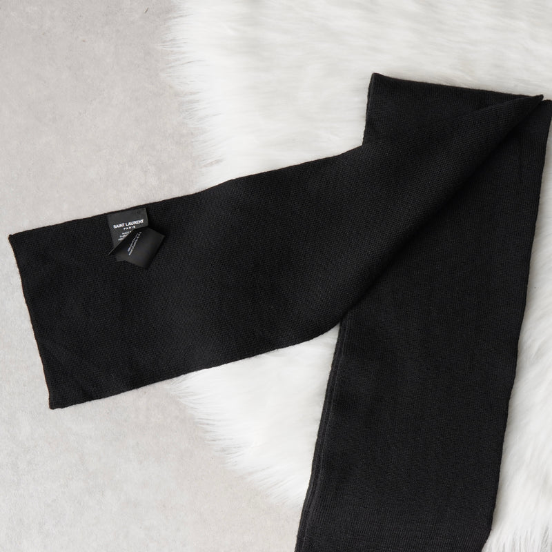 サンローラン ハート ウール マフラー ブラック