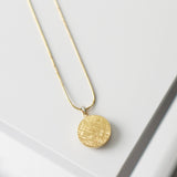 Cassandra Logo Rhinestone Gold Necklace