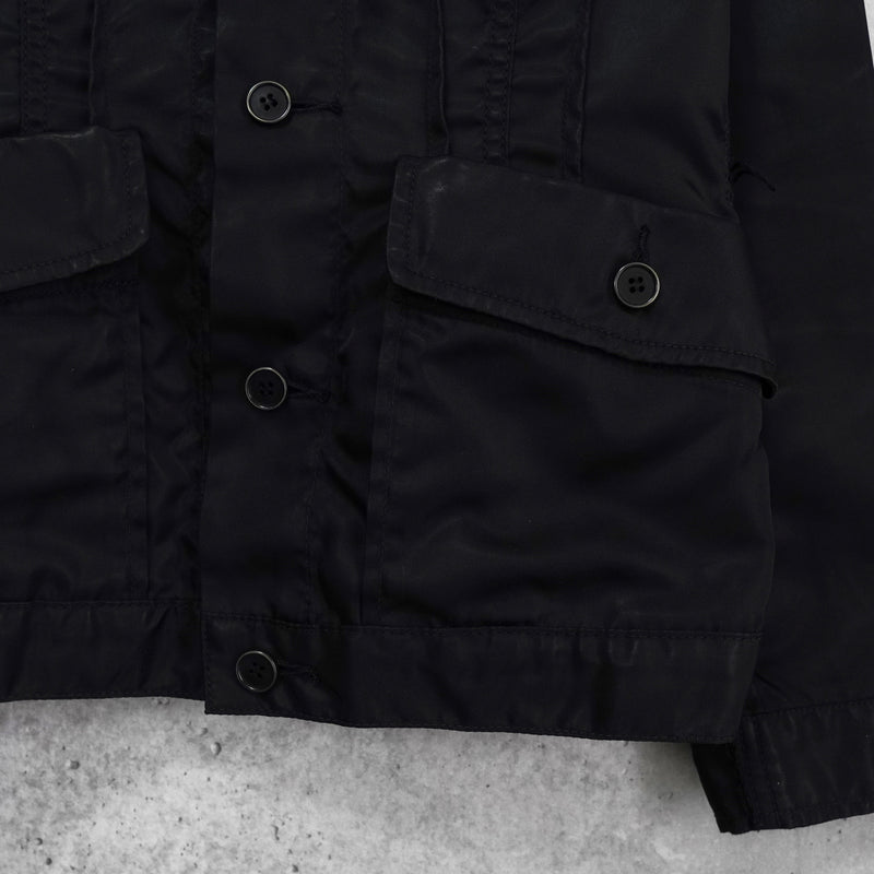 トリコ コムデギャルソン 2002年製 光沢 トラッカージャケット ブラック