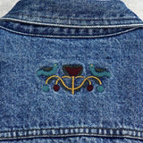 バレンティノ ジーンズ ヴィンテージ Vロゴ ボタン 刺繍 デニムジャケット ブルー