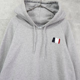 Ami Paris Pile 三色徽标连帽衫（灰色）