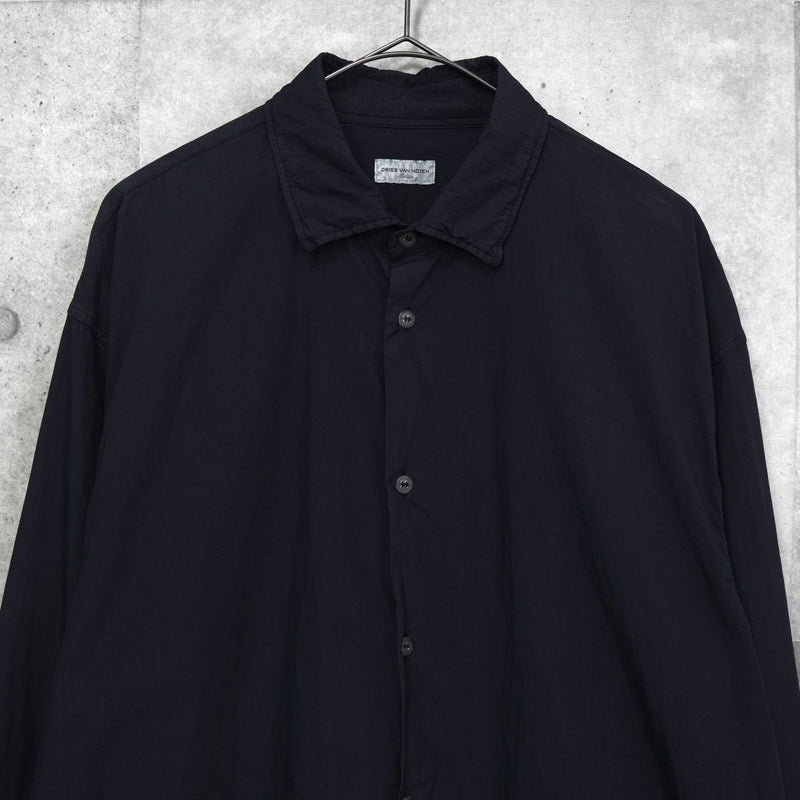 ドリス ヴァン ノッテン コットン / ナイロン 長袖シャツ ブラック