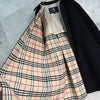 バーバリー ロンドン ノバチェック裏地 カシミア ウール ステンカラーコート レディース ブラック