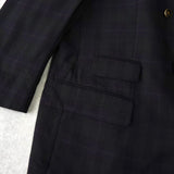 バーバリー ヴィンテージ ノバチェック ホースロゴ 金ボタン ダブル テーラードジャケット ネイビー メンズ