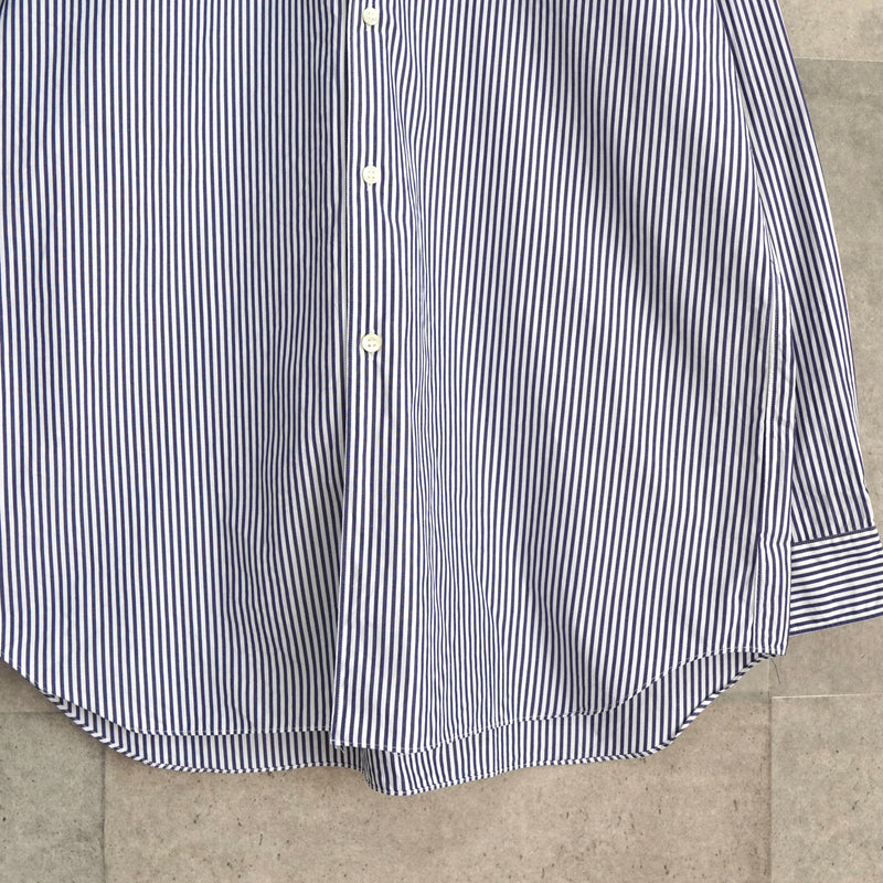 プレイ コムデギャルソン ハートロゴ ストライプ柄 長袖シャツ ネイビー タグ付き未使用品