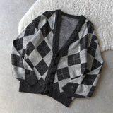 Argyle Pattern Cardigan
