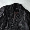 イヴ サンローラン ヴィンテージ 総裏地 YSLロゴボタン レザージャケット レザーブルゾン ブラック