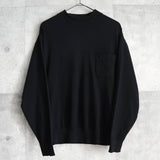 イヴ サンローラン ヴィンテージ YSLロゴ モックネック ニット ブラック