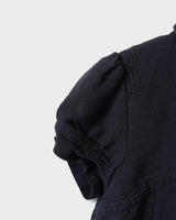 ケンゾー パフスリーブ ショート丈 デニムジャケット ブラック サイズ40 レディース
