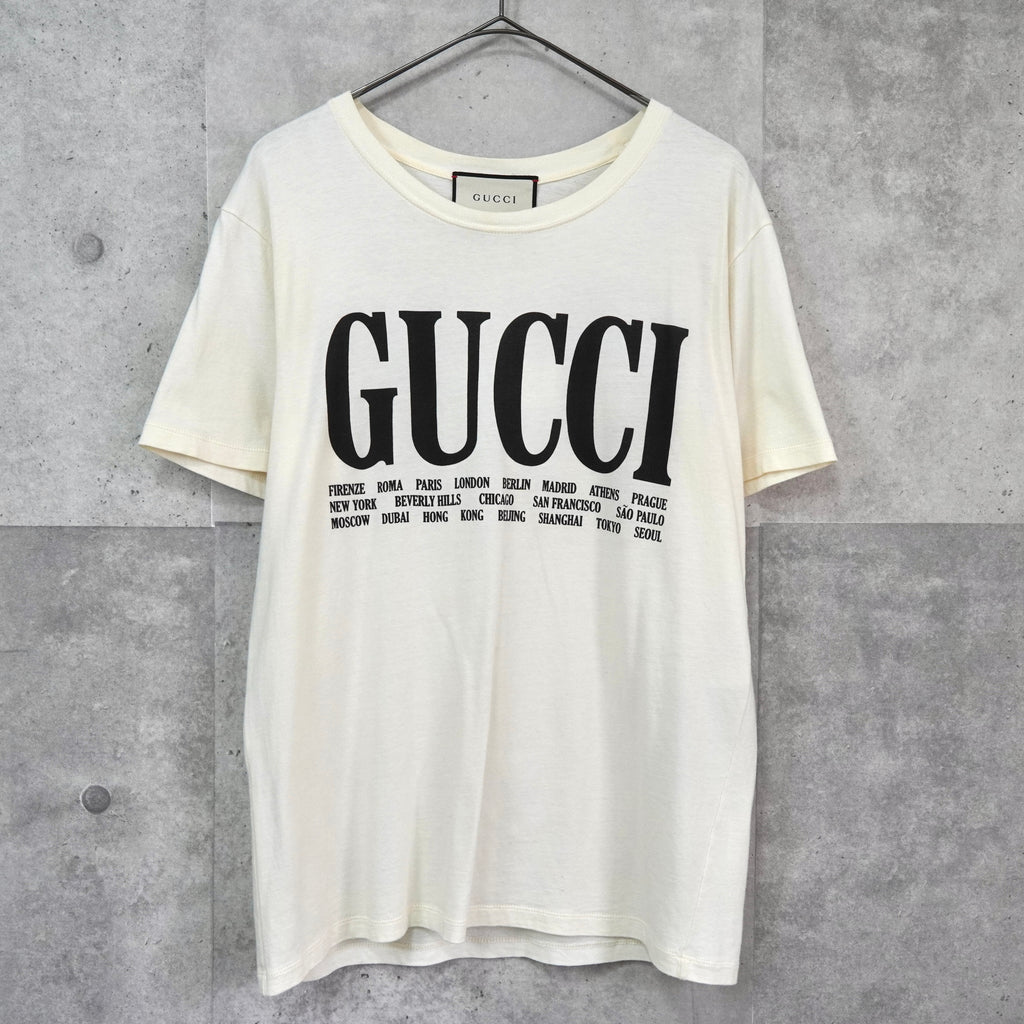 Gucci 象牙色经典徽标 T 恤