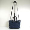 ミュウミュウ マテラッセ デニム / レザー 2way ハンドバッグ ショルダーバッグ ブルー / ブラック