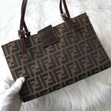 Fendi Vintage Zucca 帆布手提包，棕色