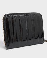 サンローラン YSLロゴ エナメル キルティング ラウンドファスナー財布 ブラック
