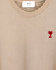 アミパリ アミ パリス ハートロゴ Tシャツ ベージュ S メンズ レディース