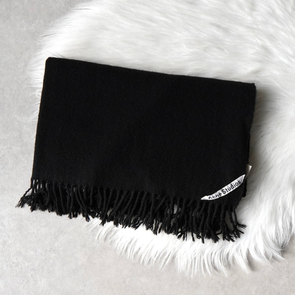 アクネ ストゥディオズ ロゴ ウール ストール マフラー ブラック