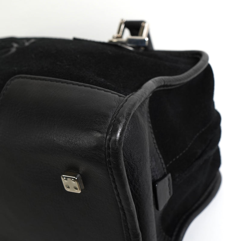 ロエベ アマソナ28 スエード / レザー ハンドバッグ ブラック