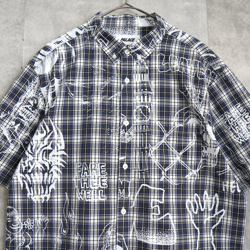 Palace Paint Check Short Sleeve Shirt, Blue