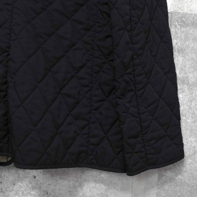 バーバリー ロンドン ノバチェック裏地 キルティングジャケット レディース ブラック