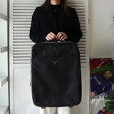 プラダ テスート ポコノ ナイロン / サフィアーノレザー トライアングルロゴ / キャリーバッグ ブラック