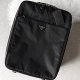プラダ テスート ポコノ ナイロン / サフィアーノレザー トライアングルロゴ / キャリーバッグ ブラック