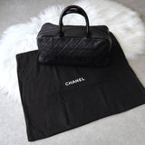 シャネル 6番台 ロゴ マトラッセ キャビアスキン ボーリングバッグ ミニボストンバッグ ブラック - NEWSED