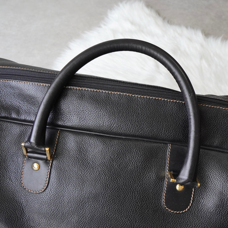 Dunhill Leather 2-Way Boston Bag in Black