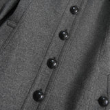 バーバリー リアル フォックスファー カシミヤ ウール ロゴボタン ファーコート ウールコート グレー レディース