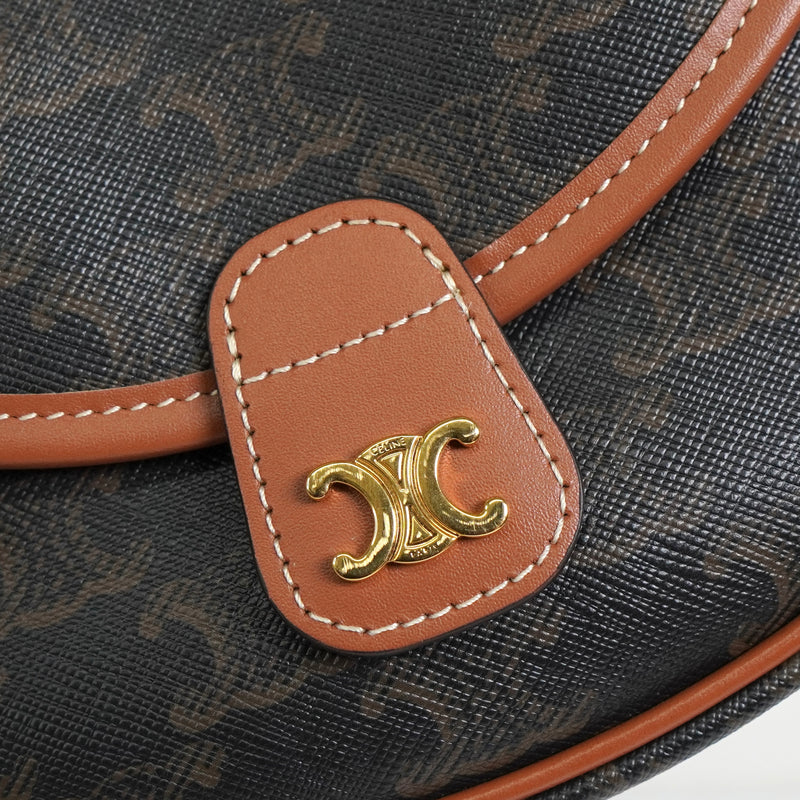 セリーヌ ミニ ブザス トリオンフ PVC / レザー ショルダーバッグ ブラック / ブラウン