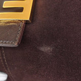 フェンディ マンマバケット スエード / レザー ワンショルダーバッグ ブラウン