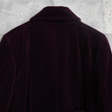 バーバリー ロンドン ホースロゴ 革ボタン ノバチェック裏地 ベロア ステンカラーコート ボルドー レディース