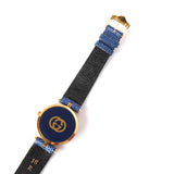 グッチ シェリーライン GP / QZ 白文字盤 腕時計 ウォッチ レザー ブルー 腕時計 ウォッチ 電池交換済