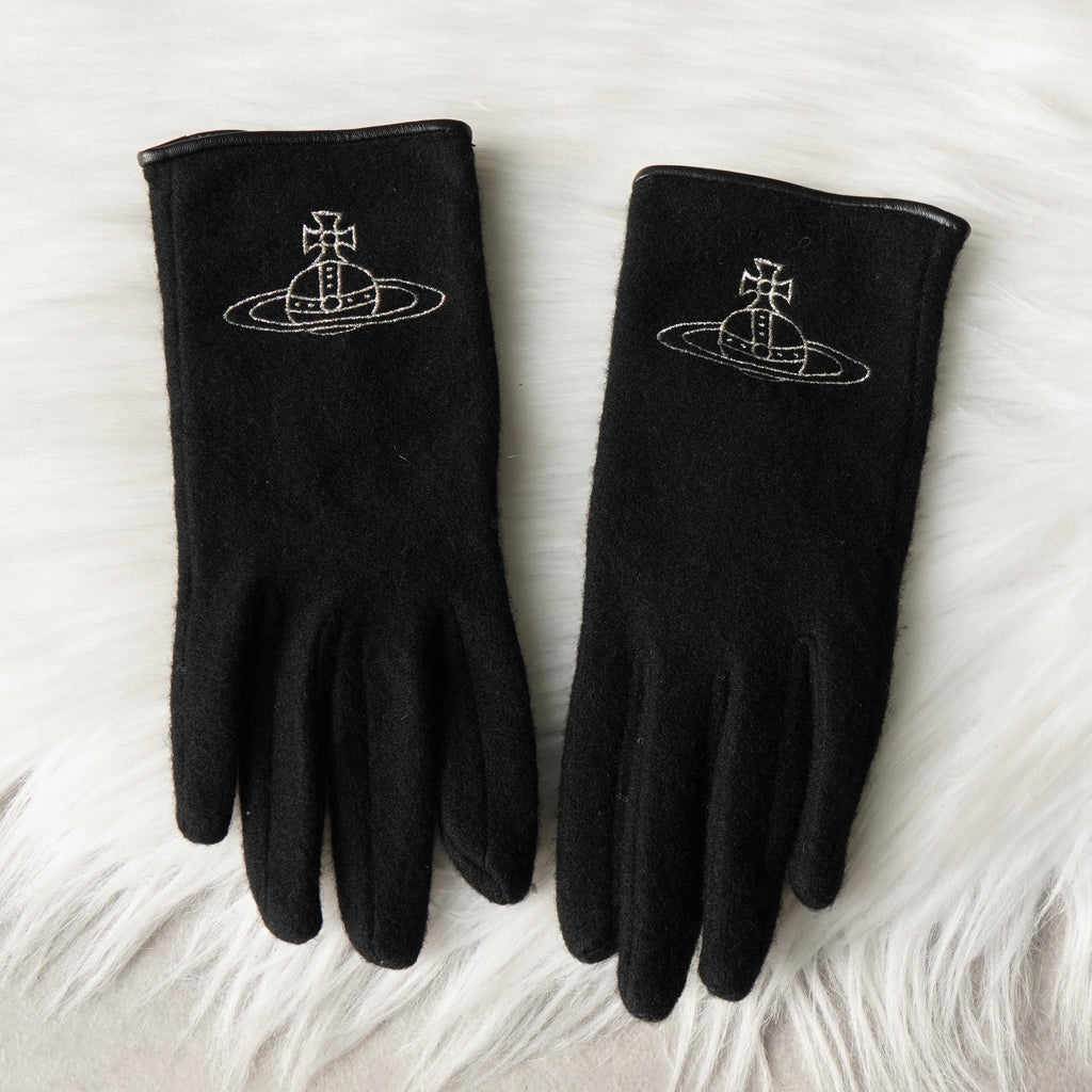 ヴィヴィアン ウエストウッド オーブ レザー口 グローブ 手袋 ブラック レディース