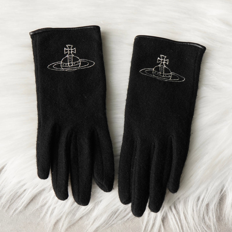 ヴィヴィアン ウエストウッド オーブ レザー口 グローブ 手袋 ブラック レディース