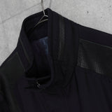 ジバンシィ パンチング フェイクレザー切り替え メンズ ナイロンジャケット ダークネイビー