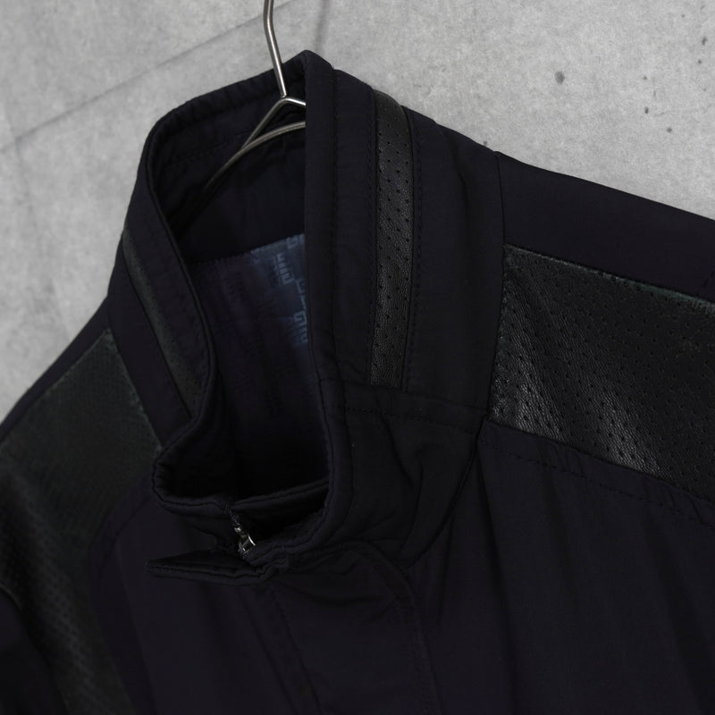 ジバンシィ パンチング フェイクレザー切り替え メンズ ナイロンジャケット ダークネイビー