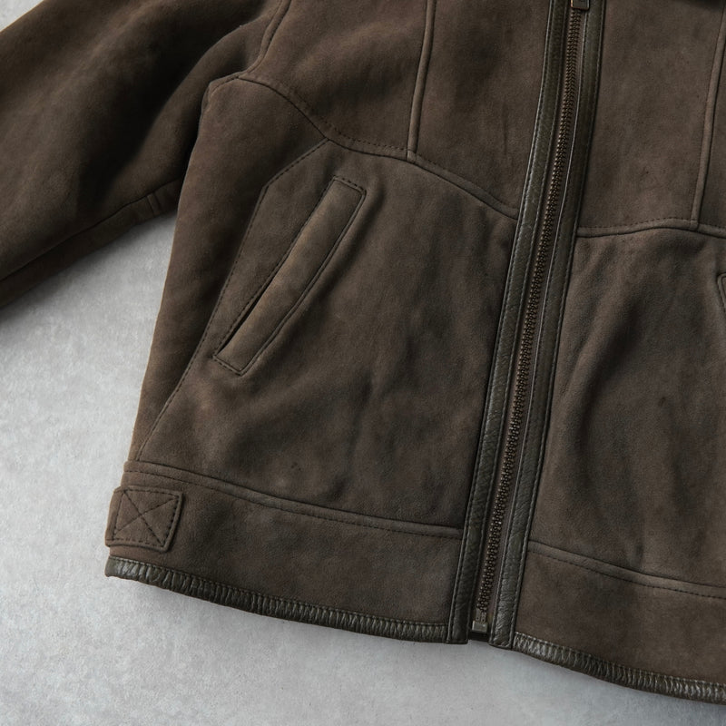 イヴサンローラン ヴィンテージ YSLロゴ ボタン ムートン ジャケット ブラウン