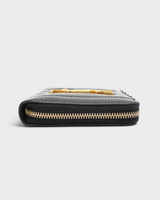 サンローラン YSLロゴ エナメル キルティング ラウンドファスナー財布 ブラック