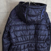 プラダ トライアングルロゴ フーデッド ダウンコート ダウンジャケット ネイビーパープル レディース