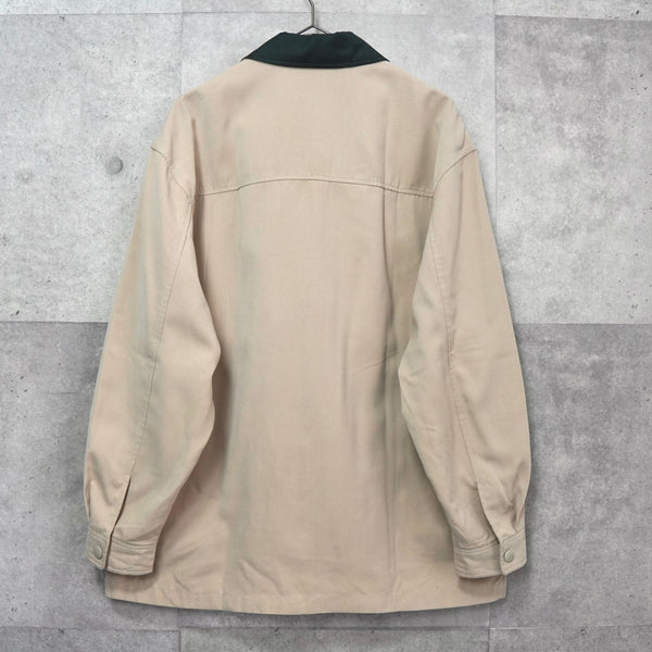 イヴ サンローラン ヴィンテージ YSLロゴ ブルゾン ジャケット ベージュ / モスグリーン