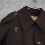 バーバリー ヴィンテージ ノバチェック キルティング裏地 トレンチコート ブラウン レディース