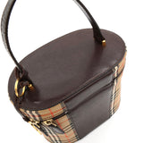 バーバリー ノバチェック キャンバス / レザー バニティバッグ ベージュ レディース