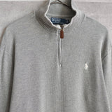 Logo Embroidery Half-zip Sweater
