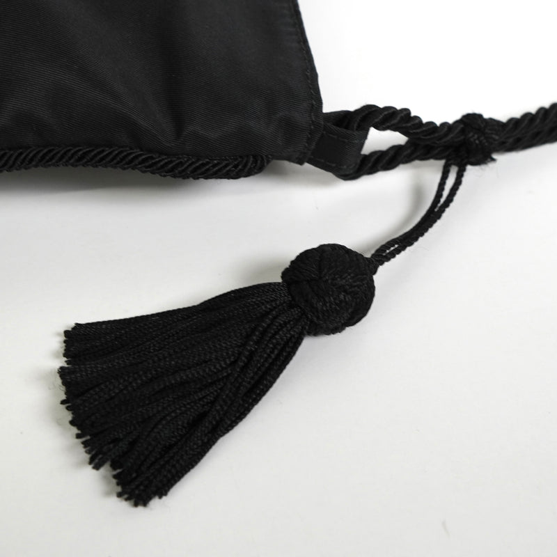 プラダ テスート ポコノ ナイロン ビーズ タッセル ミニ ショルダーバッグ ポシェット ブラック