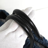 ミュウミュウ マテラッセ デニム / レザー 2way ハンドバッグ ショルダーバッグ ブルー / ブラック