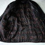 イヴ サンローラン ヴィンテージ 総裏地 YSLロゴボタン レザージャケット レザーブルゾン ブラック