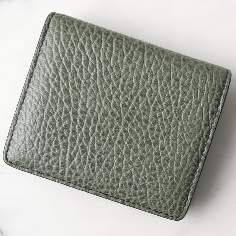 メゾン マルジェラ 四つタグ レザー 二つ折り財布 コンパクトウォレット カーキ 箱付き