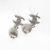 シャネル ココマーク ラインストーン スイング ティアドロップ ストーン ピアス シルバー