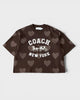 コーチ ホース アンド キャリッジ ハート クロップド Tシャツ オーガニック コットン XS ブラウン レディース