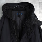 ポロ バイ ラルフローレン レザー切り替え フーデッド 中綿ジャケット コート ブラック